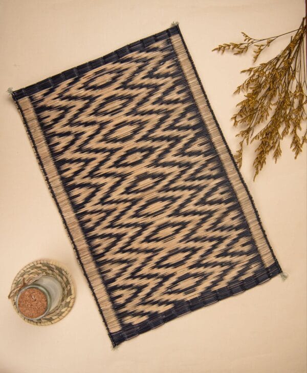 Handwoven Madurkathi Blue Placemats / Tablemats - Image 3