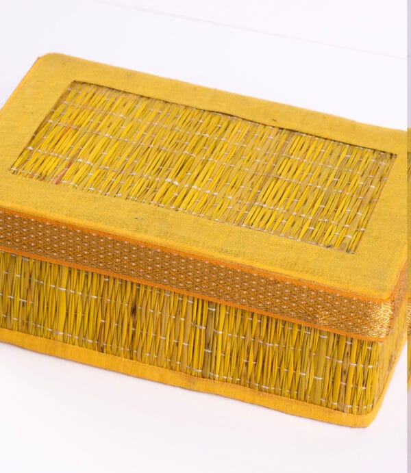Handwoven Yellow Jewellery Box - Image 4