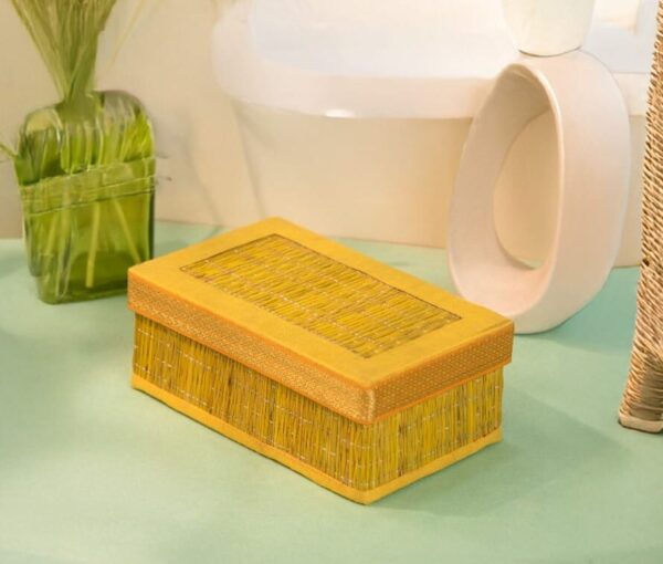Handwoven Yellow Jewellery Box