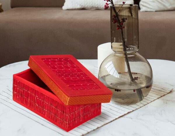 Handwoven Red Jewellery / Storage Box