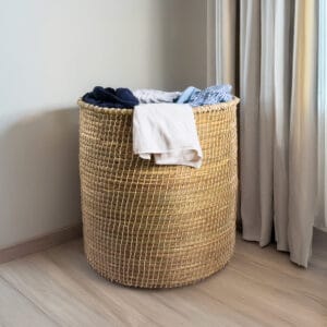 Handwoven Sabai Grass Laundry Basket