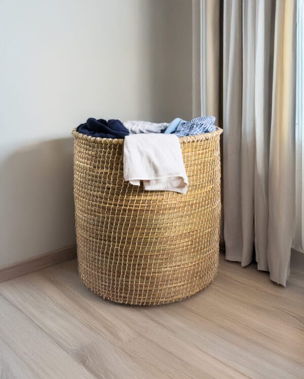 Handwoven Sabai Grass Laundry Basket