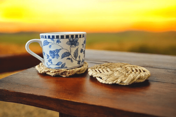 Handwoven Sea Grass Coasters| Set of 4 - Image 2