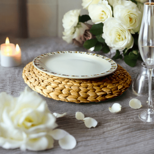 Handwoven Water Hyacinth Round Placemats - Image 2