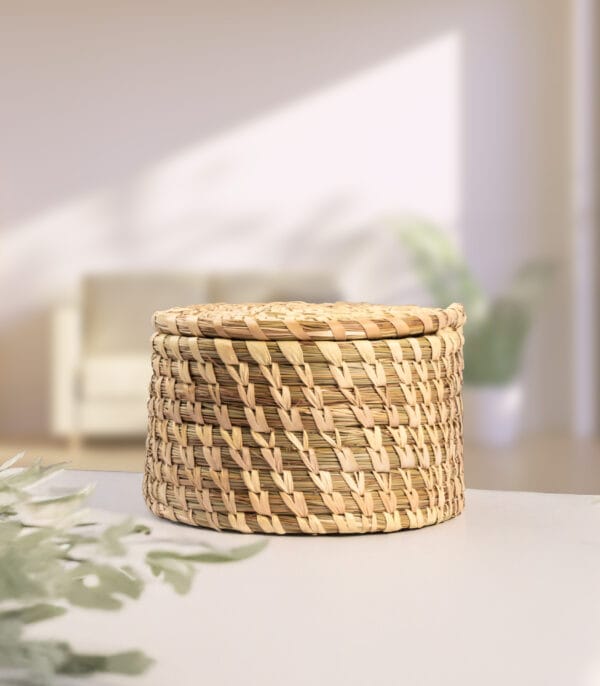 Handwoven Sabai Grass Coasters with Box - Image 3