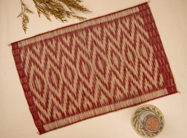 Handwoven Madurkathi Red Placemats/ Tablemats - Image 2