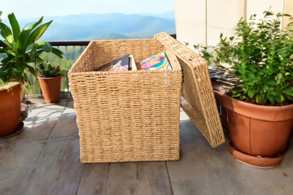 Handwoven Sea Grass Storage Box