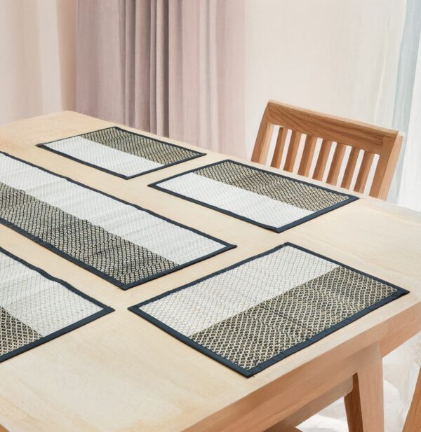 Handwoven Madurkathi Black  Placemats/ Tablemats