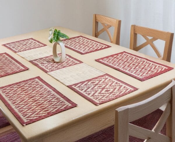 Handwoven Madurkathi Red Placemats/ Tablemats